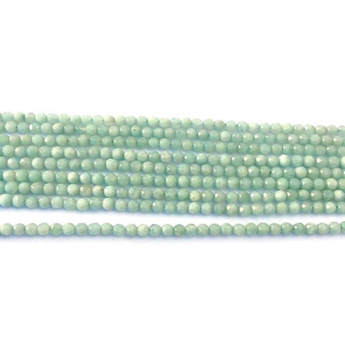 4 mm Amazonit facet, 1/1 streng